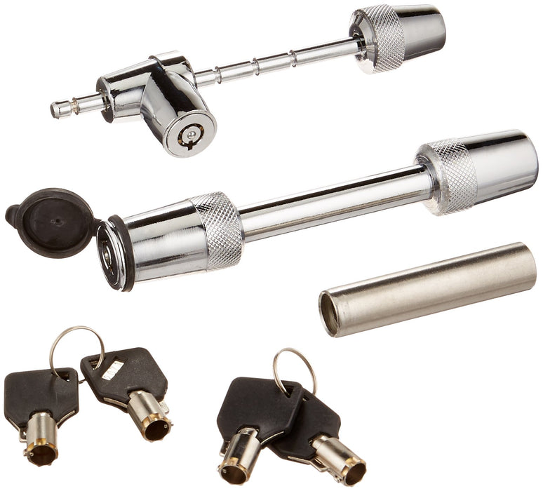 Trimax Locks TM3123 Trimax Chrome TS32 Universal Receiver Lock & TC123, Adjustable Coupler Lock