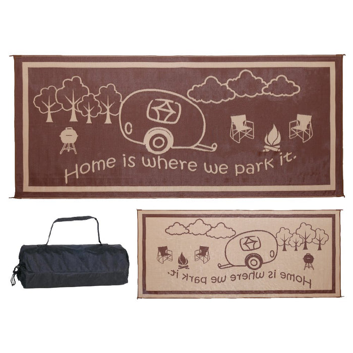 Ming's Mark RH8187 Reversible Mat, Brown/Beige, RV Home, 8' x 18'