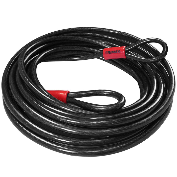 Trimax Locks TDL3010 Trimax Dual Loop Quadra Braid Trimaflex Cable, 30' L x 10mm