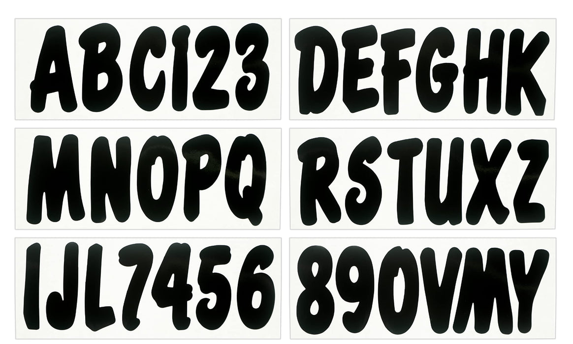 Hardline Products BLK200EC Registration Kit, Solid Color, Cursive Font (Includes 4 Sets of 3" A-Z, 0-9)
