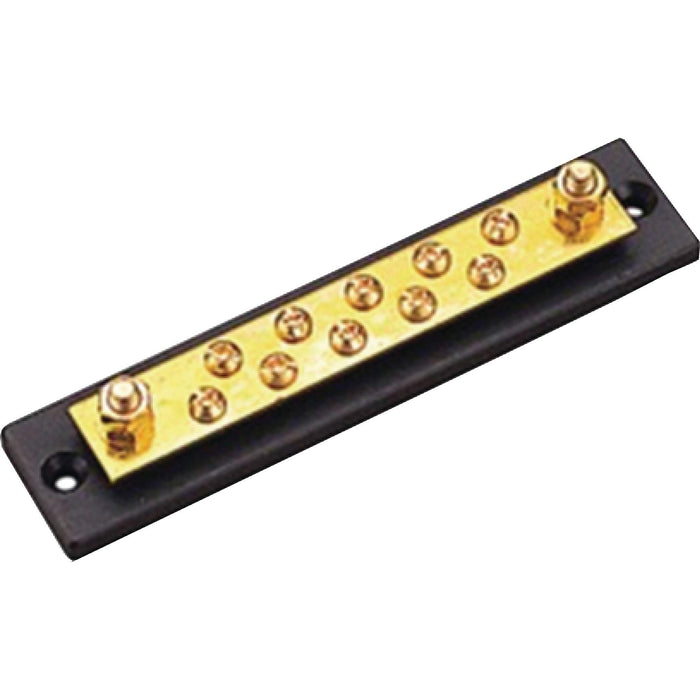 Sea Dog 426671-1 SeaDog Brass & Molded Bakelite 10 Gang Terminal 5-3/4" Buss Bar, #10 Fastener