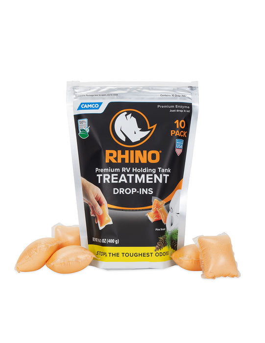 Camco 41519 Rhino™ Enzyme RV Holding Tank Treatment, Drop Ins, 10/pk
