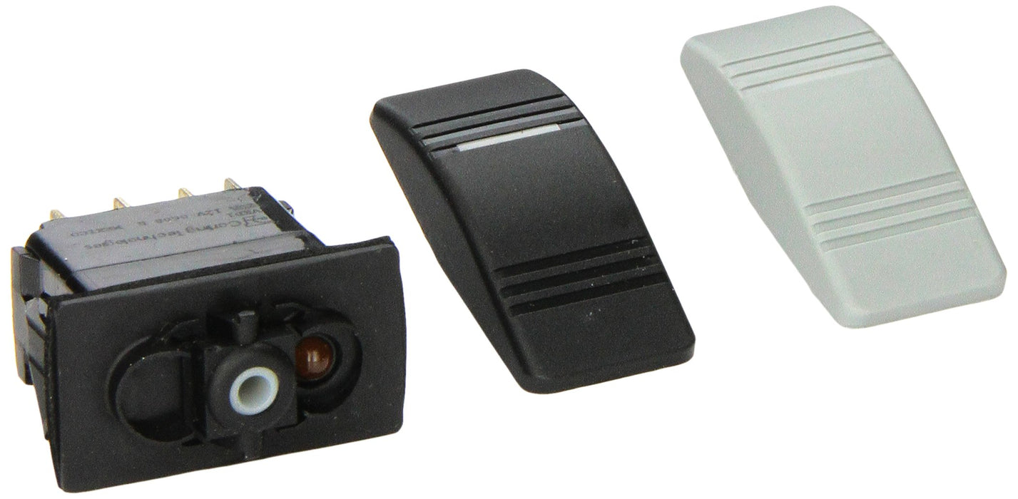 Sierra RK19810TP Contura III Black & Gray Illuminated Waterproof DPDT 7 Blade, Terminal Rocker Switch