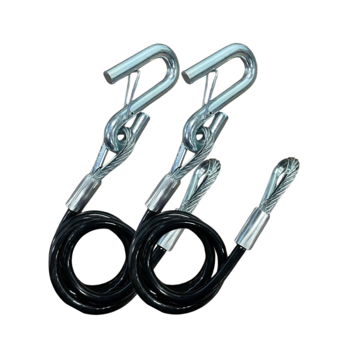 Tie Down Engineering 59545 36" Black Vinyl Jacketed Hitch Cables w/ "S" Hooks, Sold as Pair