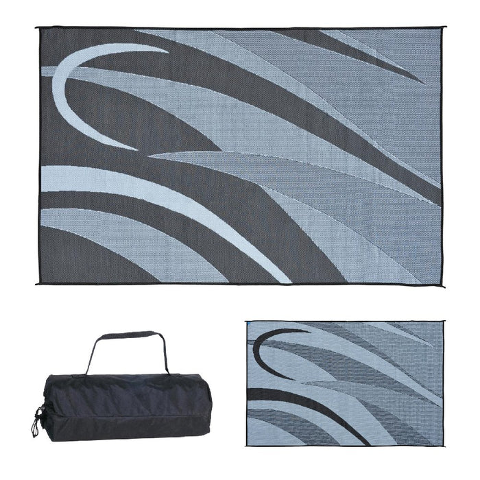 Ming's Mark GA1-BLK/SLVR Reversible Mat, Graphic Black/Silver, 8' x 12'