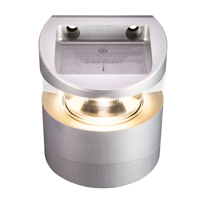 Serie Lopolight 300-037 - Luz de mástil - 5 NM - Montaje vertical - Blanco - Carcasa plateada
