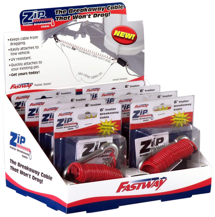 Progress Mfg 80-01-9214 Zip Breakaway Cable & Pin Display, 8ea