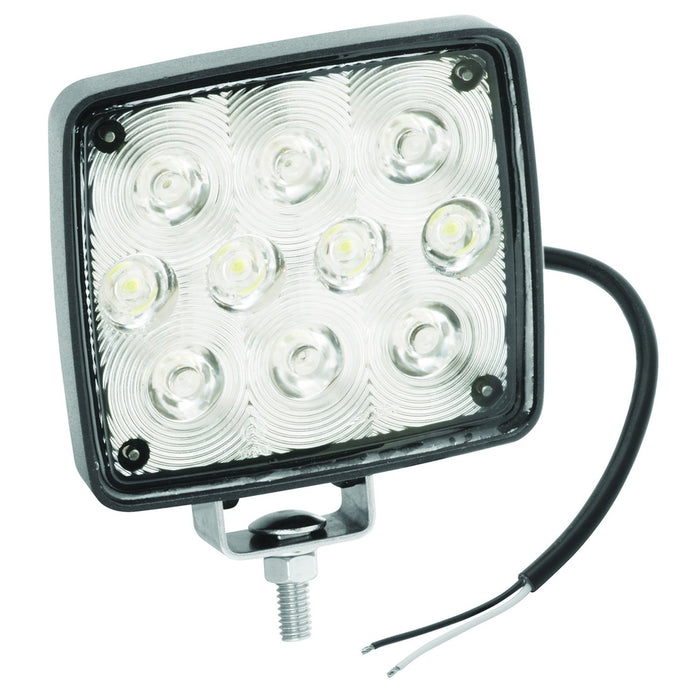 Wesbar 54209-002 White LED Exterior Work Lamp, 10 Diode, Round, Bracket Mt.