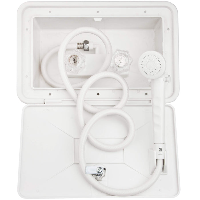 Dura Faucet DF-SA170-WT Exterior Shower & Box Kit, White