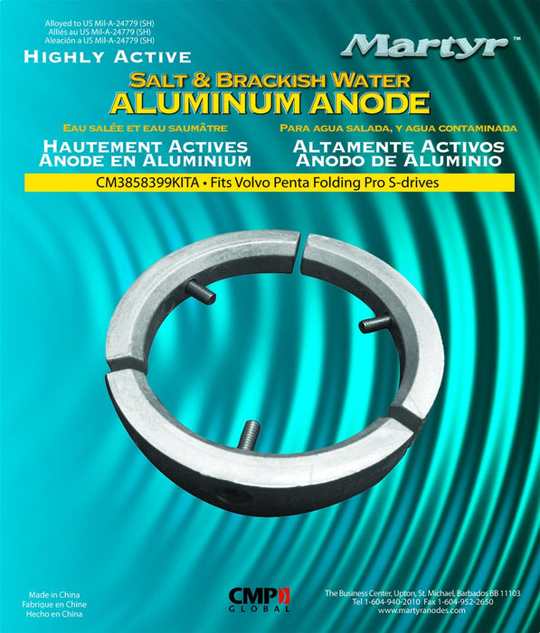 Martyr CM3858399KITZ Volvo Penta Anode Kit Zinc