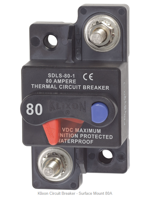 Blue Sea 7176 Klixon Circuit Breaker - Surface Mount 80A