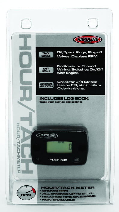 Hardline Products HR-8061-2 Hour/Tach Meter 2 Cycle or Less Gas Engine, 2-1/8"L x 1-1/2"W x 5/8" H