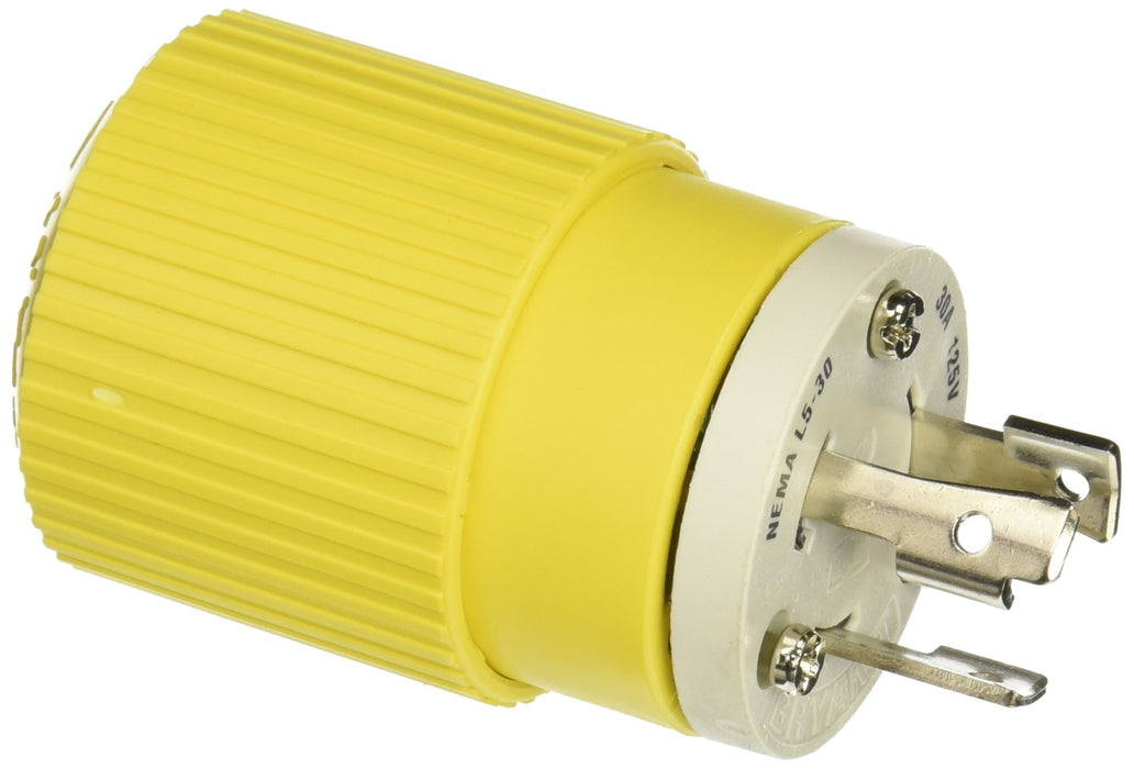 Hubbell HBL305CRP Yellow 30A 125V Locking Plug