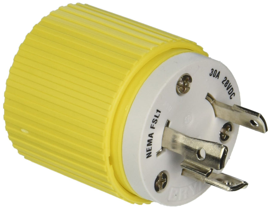 Hubbell HBL328DCP Yellow Electric Fishing Reel 30A 28VDC Male Plug