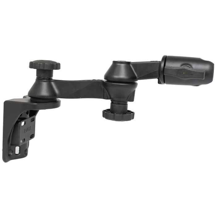 Base de montaje vertical RAM Mount con brazo oscilante doble de 6" y casquillo giratorio simple para bolas de 1,5"