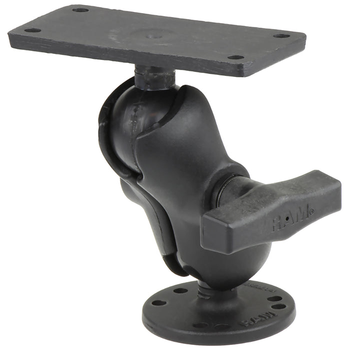 RAM Mount 1.5" Ball Mount w/2.5" Round Base, Short Arm & 2" x 4" Plate f/Humminbird Helix 7 Only