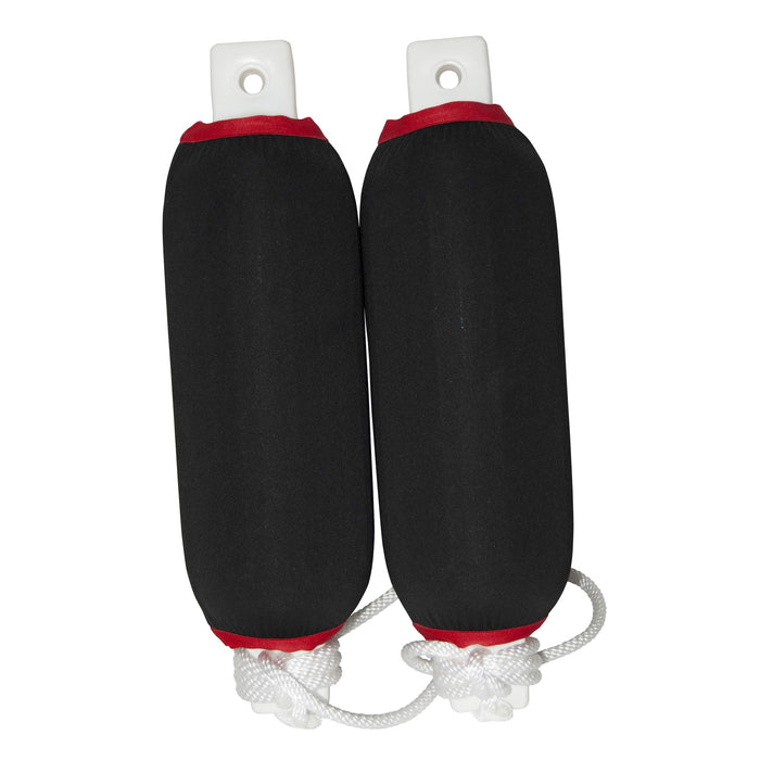 Dock Edge DE77301F Dolphin™ Twin Eye Fenders w/Lines & Covers, 5-1/2" x 20" White Fenders w/Black Covers, 2/pk