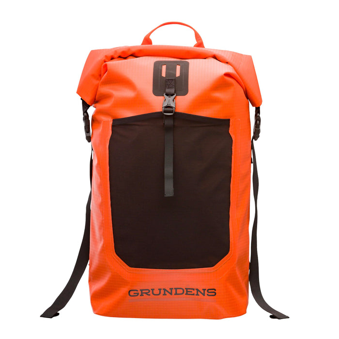 Grundens 70106-607-0001 Bootlegger Roll Top Backpack 30L-Red Orange-ONE SIZE