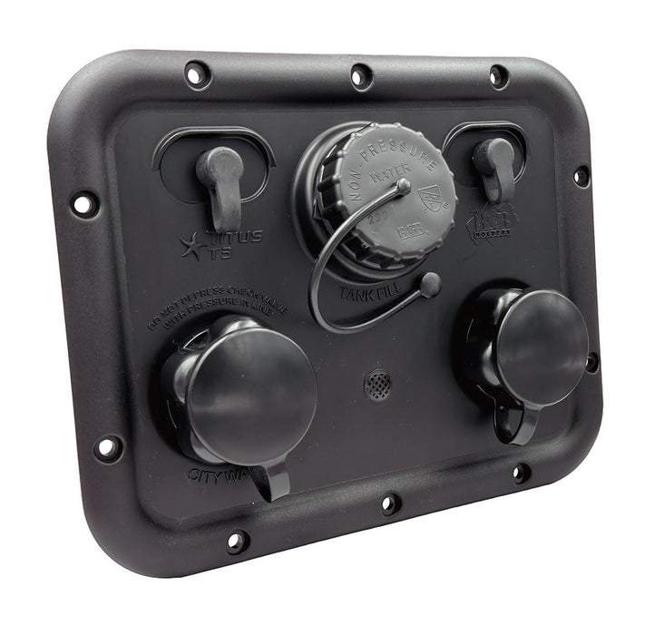 B&B Molders 94348 94219 City Water Dish w/Brass Check Valve, Black