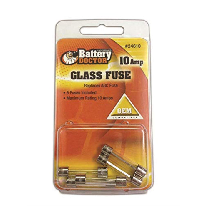 Wirthco 24605 Battery Doctor AGC Glass Fuse, 5A, 5/Pk