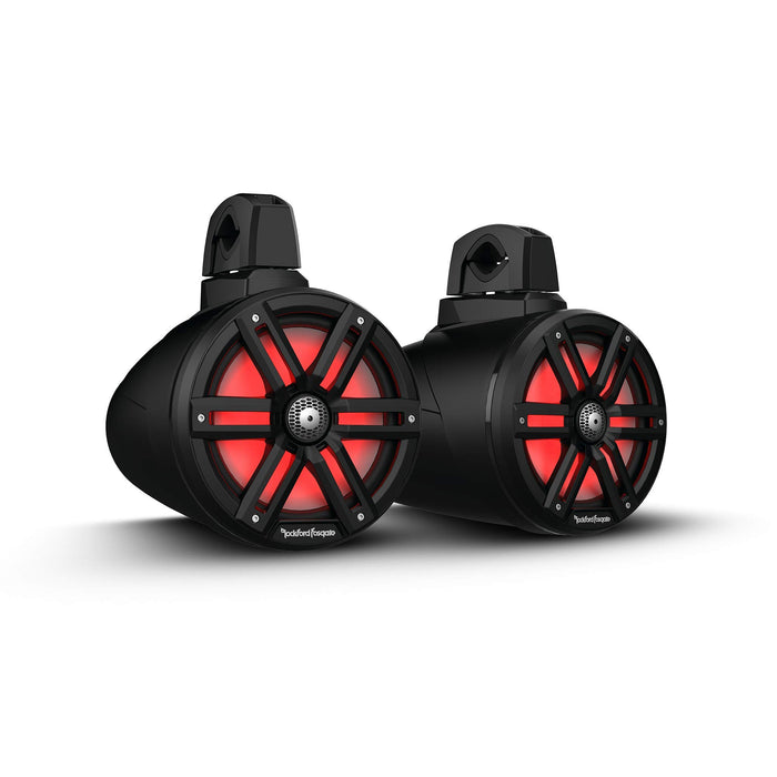 Rockford Fosgate M2WL-8B Color Optix 2-Way Wake Tower Can Speakers, 8" w/ White & Stainless Grills