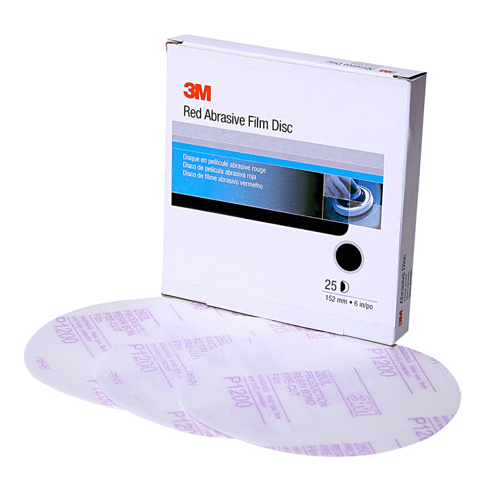 3M 1186 Red Hookit Film 6 P1000 25/Bx