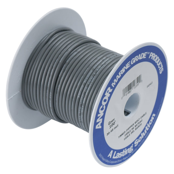 Ancor 100410 Marine Grade Tinned Copper Primary Wire, #18 AWG, 100', Gray