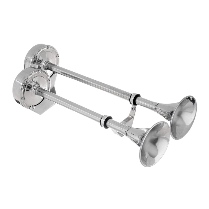 Seachoice HYF-305LT-24V Dual Trumpet Electric Horn, Stainless Steel, 123 dB Rating, 24V, 5 Max Amps, 18-1/2 in. L