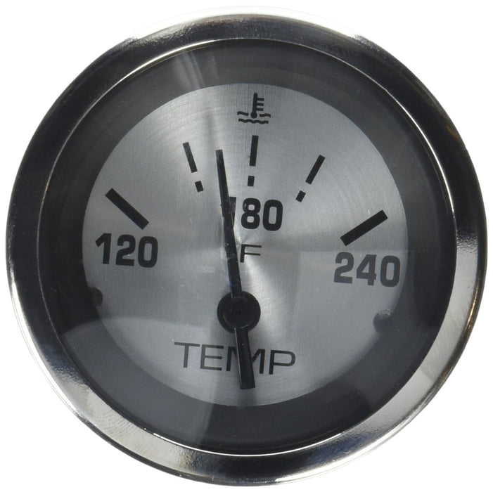 Sierra 63480P Sterling Series 2" Water Temperature Gauge, Stainless Steel Electric, 120-240 F Dial Range, Requires "D" Sender