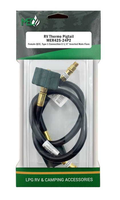 Marshall Excelsior MER425-24P2 1/4" I.D. Propane Hose, 425 Series, 24", 2/pk