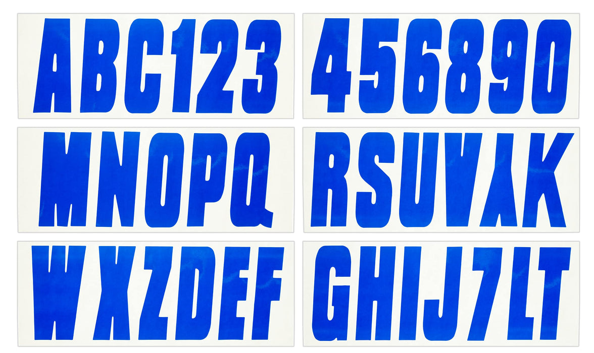 Hardline Products BLU350EC Series 350 Registration Kit, Solid Color Font (Includes 4 Sets of 3" A-Z, 0-9)