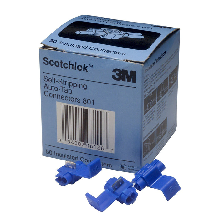 3M 06126 Scotchlok Instant Electric Connector, Blue, 50/pk