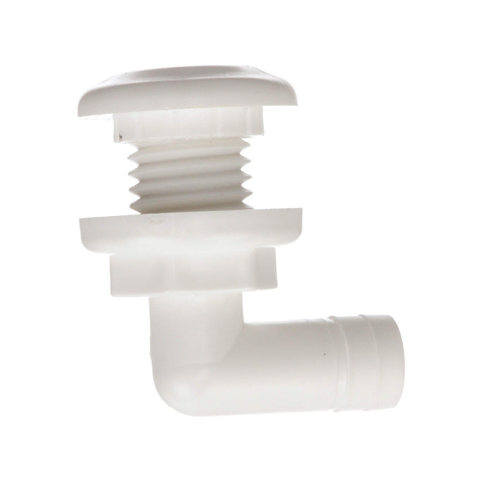Seachoice 18061 90-Degree Thru Hull Fitting, Fits 3/4 In. ID Hose, 7/8 In. Max. Hull