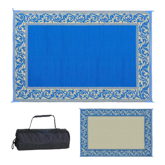 Ming's Mark RD3-BLU Reversible Mat, Classical Blue/Beige, 6' x 9'