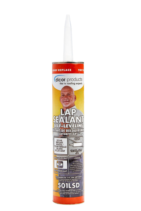 Dicor Corporation 501LSD-1 EPDM Rubber Roof System Self-Leveling Lap Sealant, Dove (Bright White)