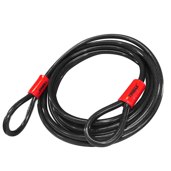 Trimax Locks TDL1510 Trimax Dual Loop Quadra Braid Trimaflex Cable, 15' L x 10mm
