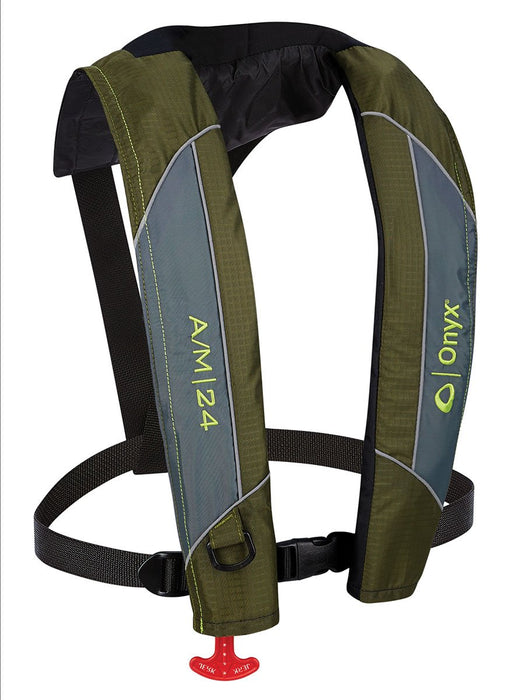 Kent 132000-400-004-18 Onyx A/M-24 Automatic/Manual Inflatable PFD Life Jacket, Green