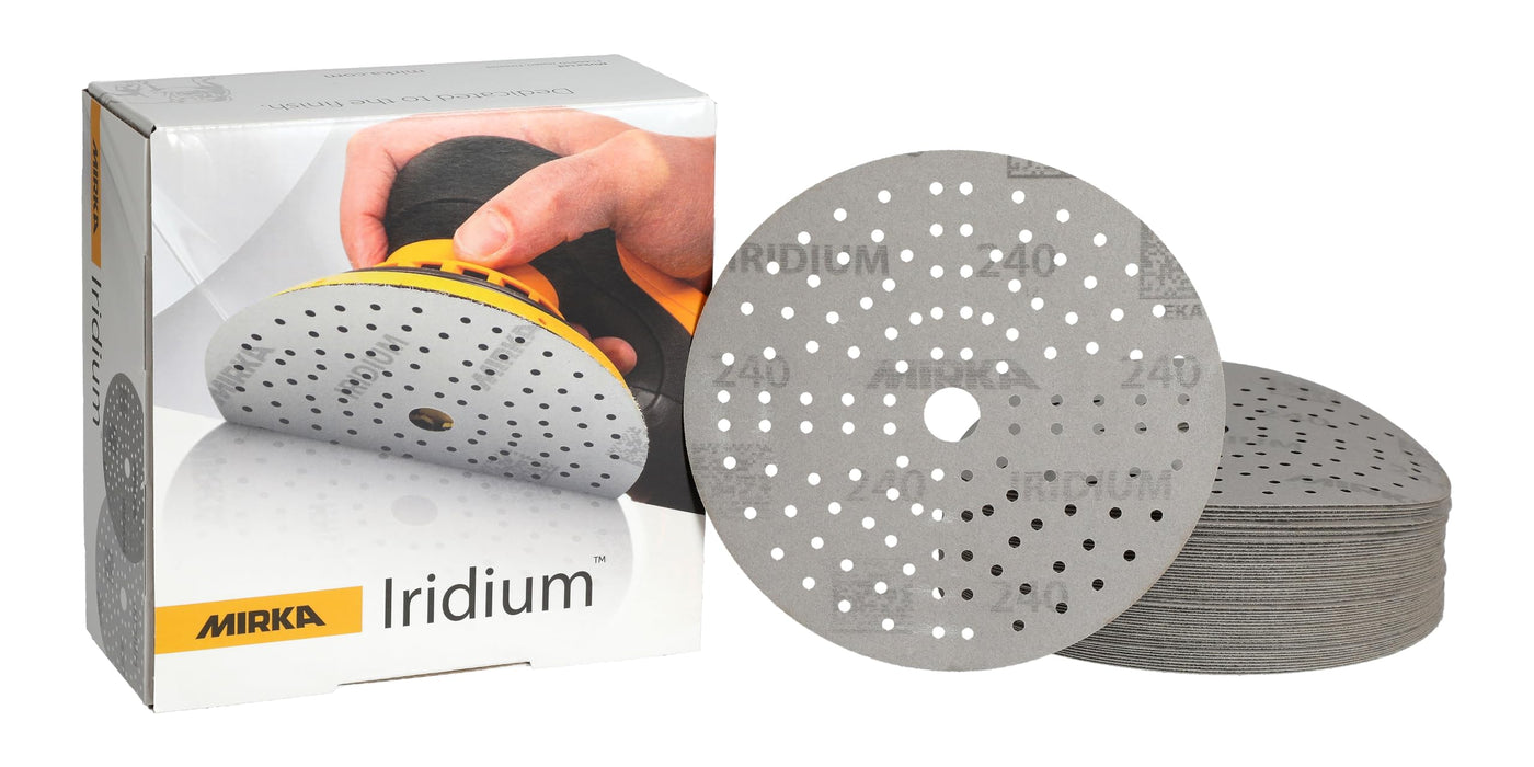 Mirka 24-6MH-240 Iridium Sanding Discs, 6", 240 Grade, 50/pk