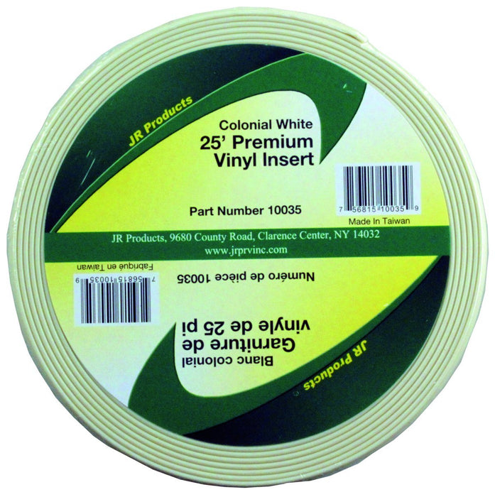 JR Products 10035 Vinyl Insert Premium, 25' Colonial White