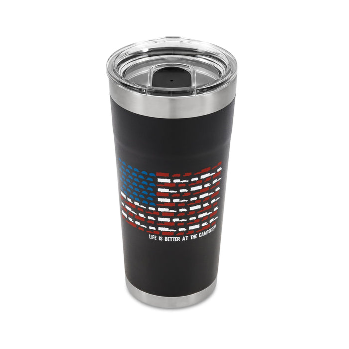 Camco 53065 US Flag Tumbler, 20 oz., Charcoal