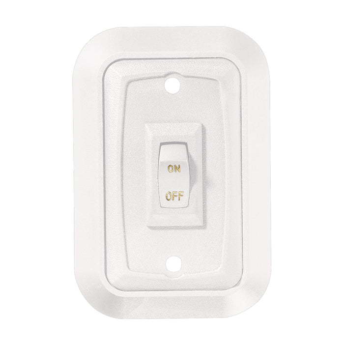 RV Designer S653 DC Single Wall Switch w/Plate, White