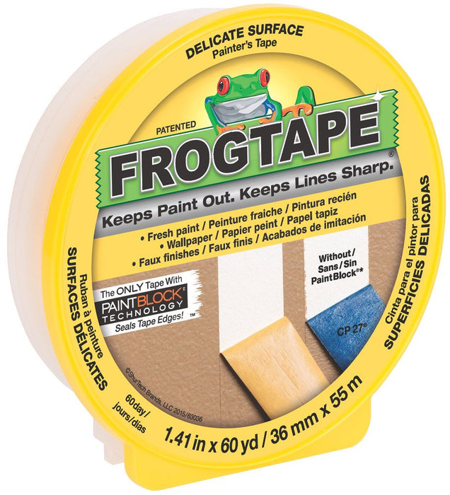 Shurtape 217143 CF160 Frogtape Delicate Surface Tape, 1-1/2" x 180', Yellow