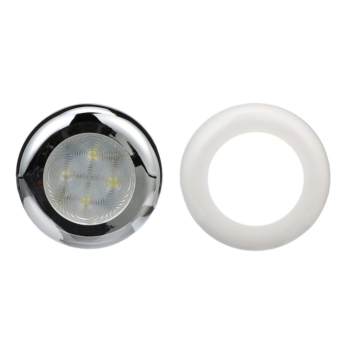 Seachoice 3101 LED Courtesy Interior Light Chrome/White Bezel, White LED