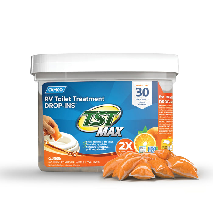 Camco 41183 TST Max Drop-Ins, Fresh Citrus, 30/bag