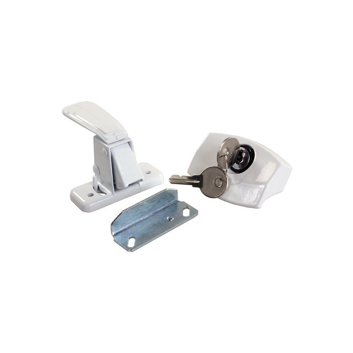 JR Products 11685 Black Locking L-Handle, White