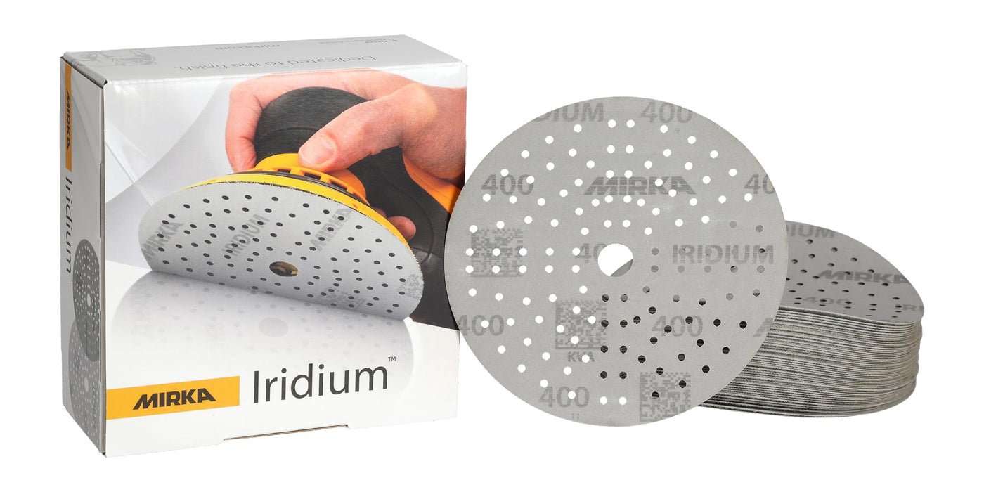 Mirka 24-6MH-400 Iridium Sanding Discs, 6", 400 Grade, 50/pk