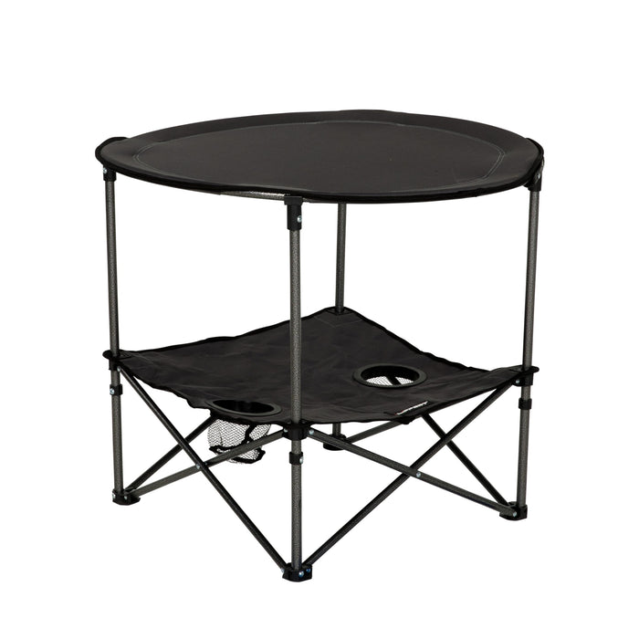 Lippert 2023053720 Two-Tier Folding Camping Table Dark Grey, 4.3" x 14.6" x 27.4" Folded, 80 lbs.
