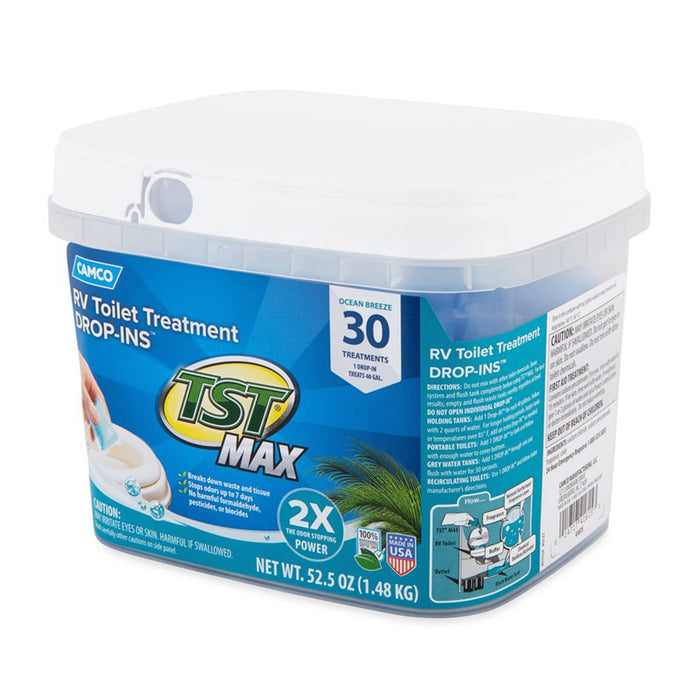 Camco 41615 Max Toilet Treatment Drop-Ins, 30 Pack, Ocean Breeze