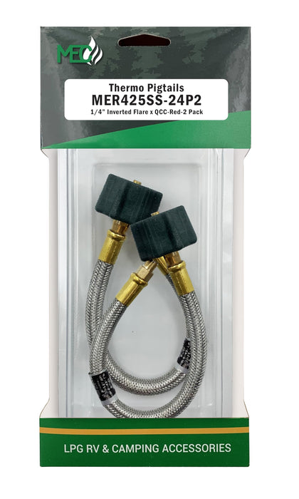 Marshall Excelsior MER425SS-24P2 Standard QCC, SS Braided Hose, 24" 2/pack