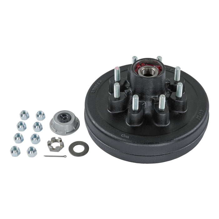 Lippert 2024013261 Brake Drum Hub Kit 12" w/ Installed Bearings 8 on 6-1/2", 9/16" Studs, 7, 000-lb. Axles